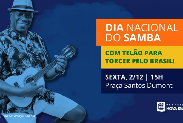 Evento com futebol e samba será realizado na Praça Santos Dumont, no Centro de Nova Iguaçu