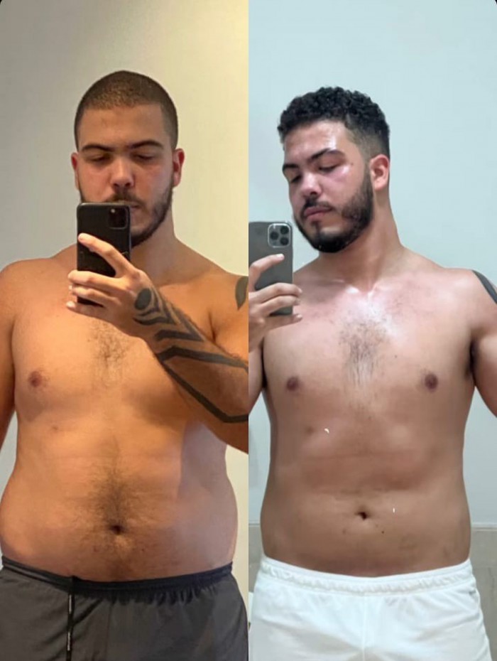 Ronald mostrou antes e depois do físico 