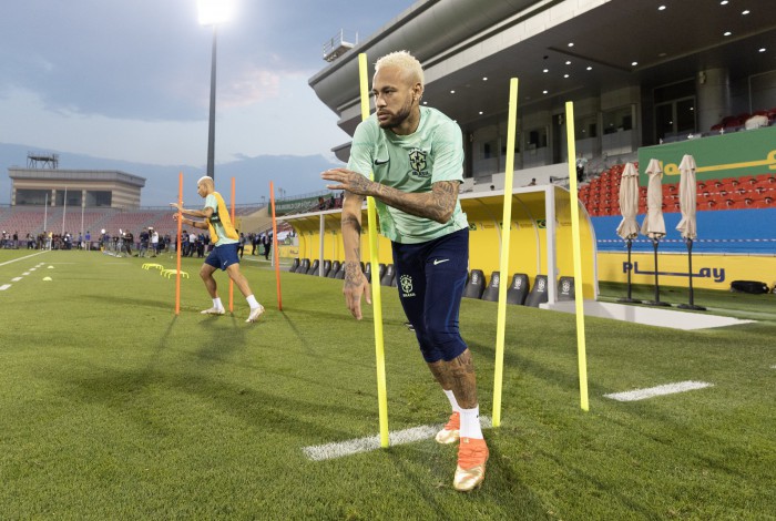 Treino oficial da Seleção Brasileira antes da partida contra a Croácia. Neymar. 
