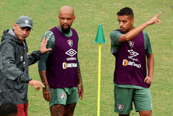 Felipe Melo e Davi treinaram juntos pela primeira vez