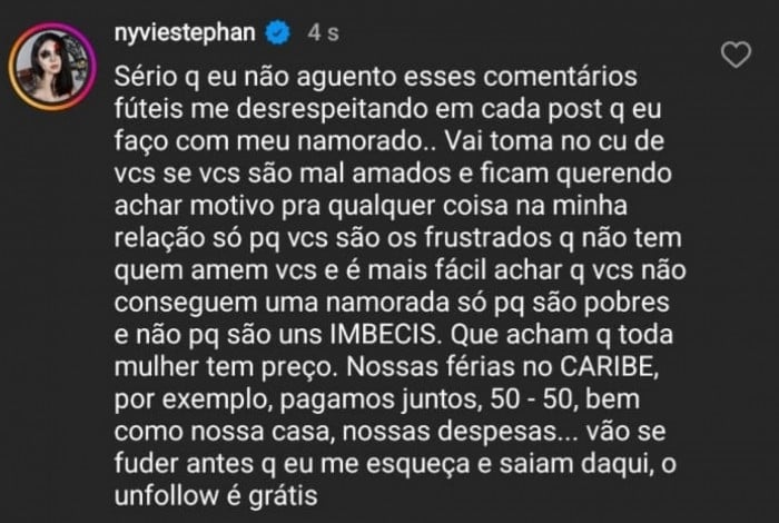 Nyvi Estephan rebateu insinua&ccedil;&otilde;es sobre rela&ccedil;&atilde;o com Felipe Castanhari 