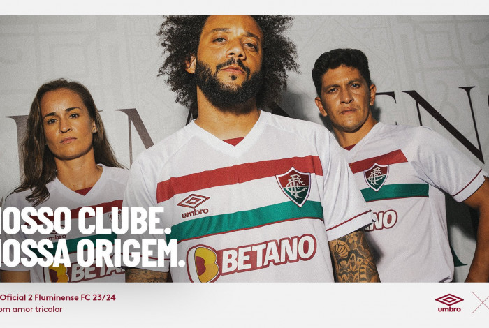 Marcelo, Germán Cano e Gislaine foram os primeiros jogadores a vestir a nova camisa branca do Fluminense