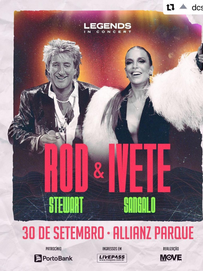 Ivete Sangalo vai se apresentar com Rod Stewart em São Paulo