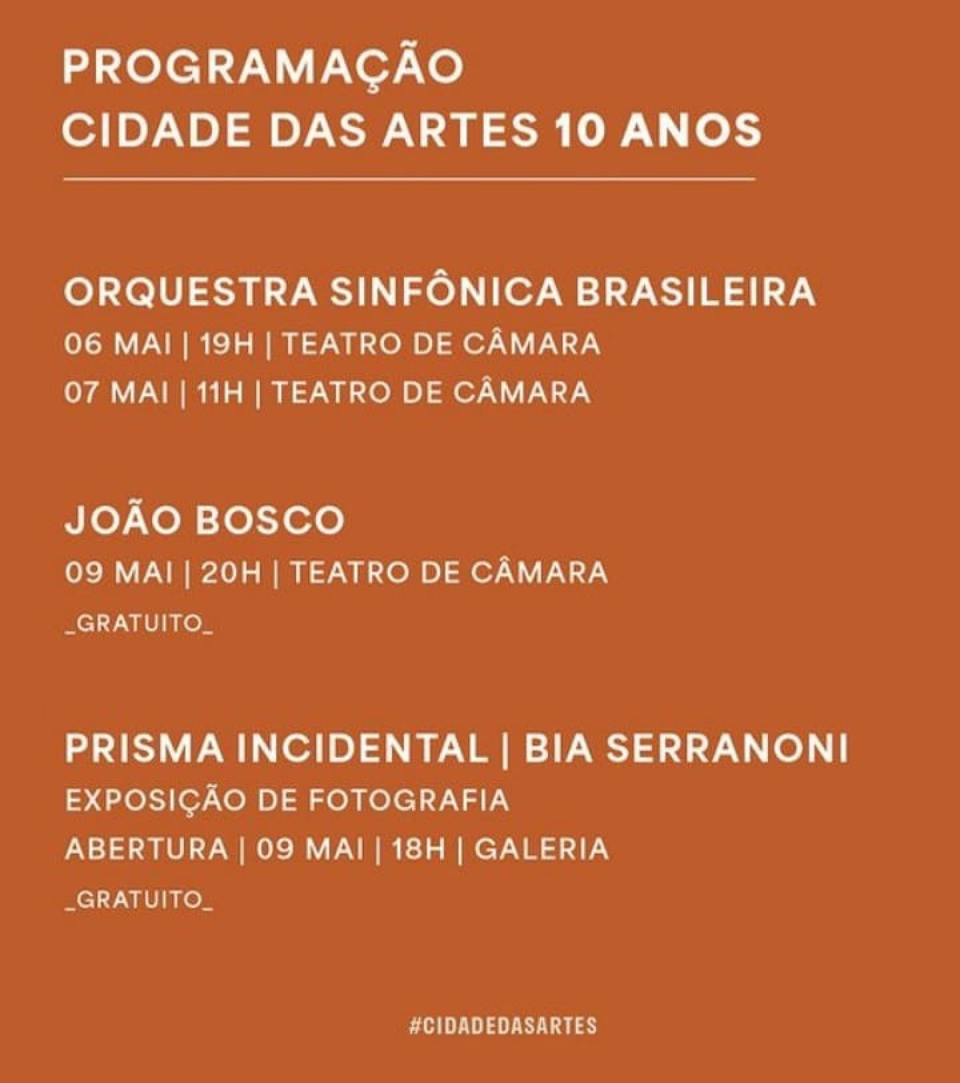 Cidade das Artes completa 10 anos com programação especial  - Reprodução/Instagram 