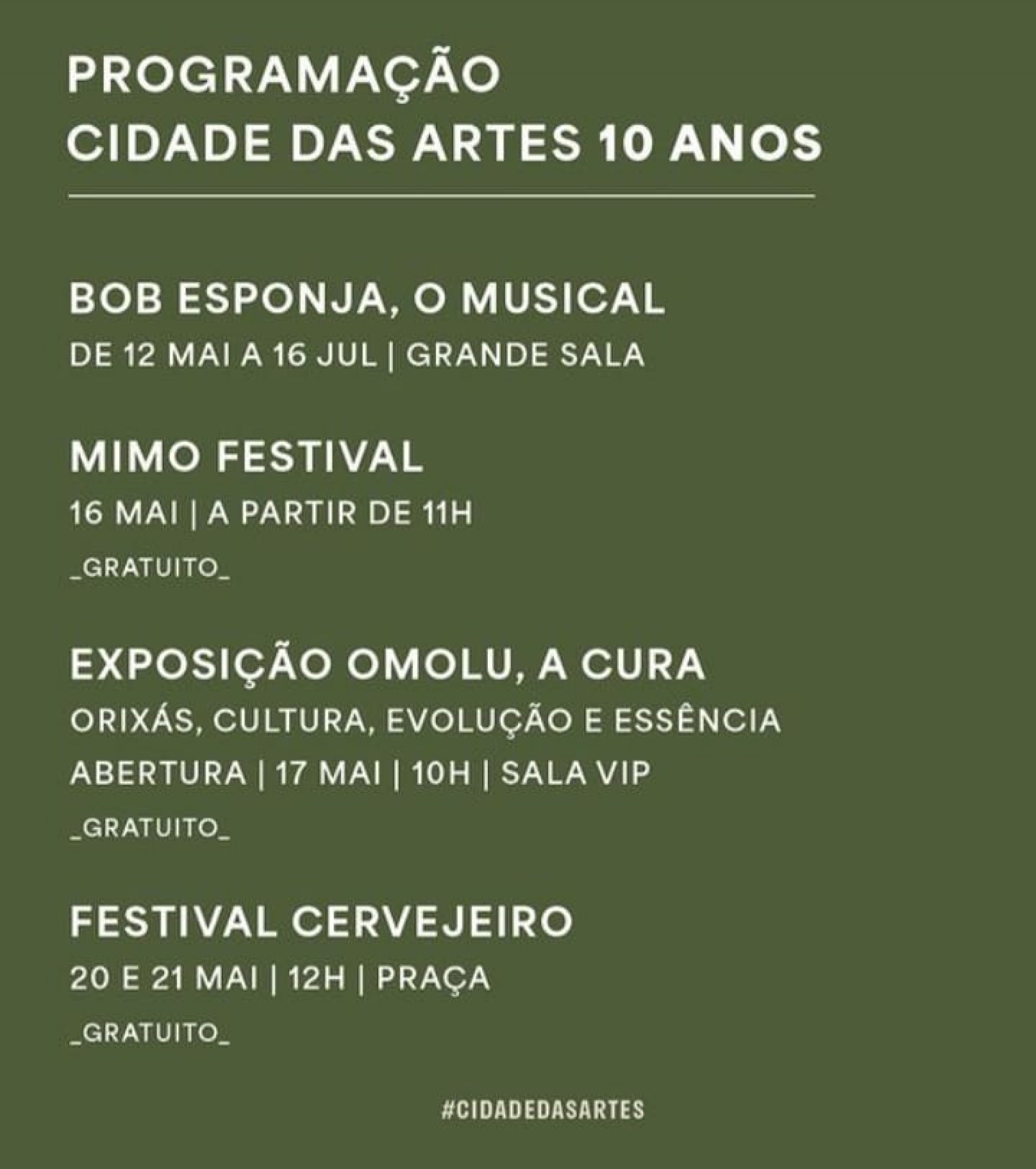 Cidade das Artes completa 10 anos com programação especial  - Reprodução/Instagram 