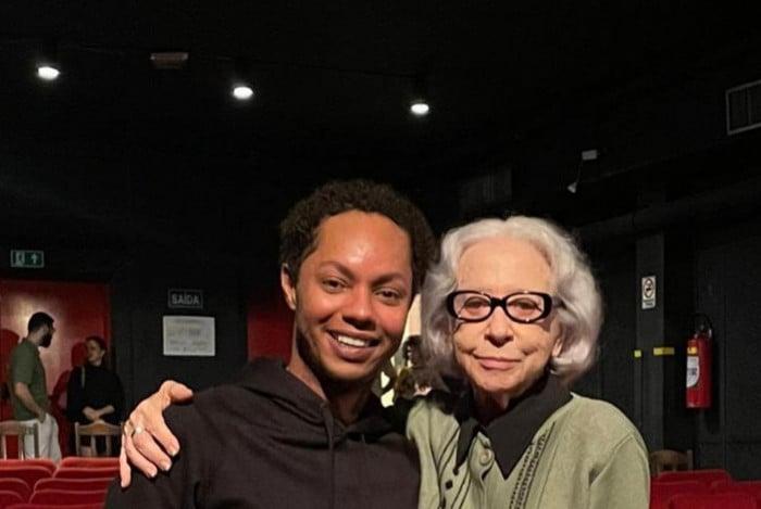 Clayton Nascimento recebeu Fernanda Montenegro em uma das sess&otilde;es do mon&oacute;logo 'Macacos'