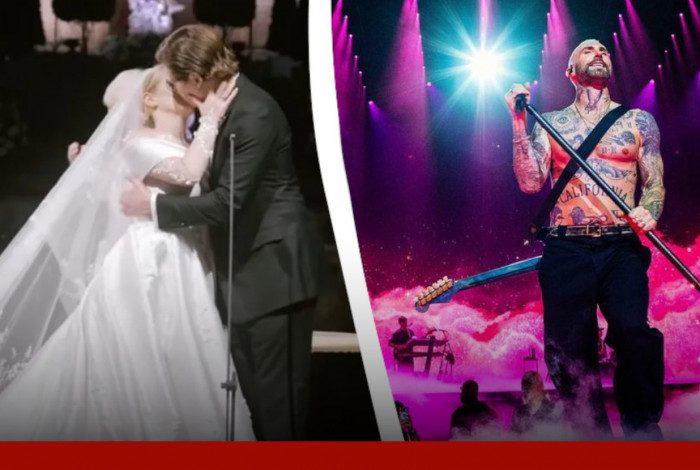 Banda Maroon 5 foi uma das atra&ccedil;&otilde;es do casamento de Madelaine Brockway e Jacob LaGrone