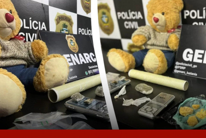 Traficante foi preso com drogas escondidas no interior de um urso de pelúcia