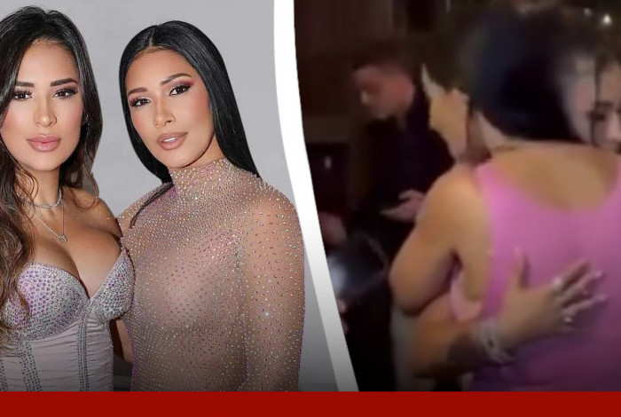 Simone e Simaria se encontram no casamento do irm&atilde;o