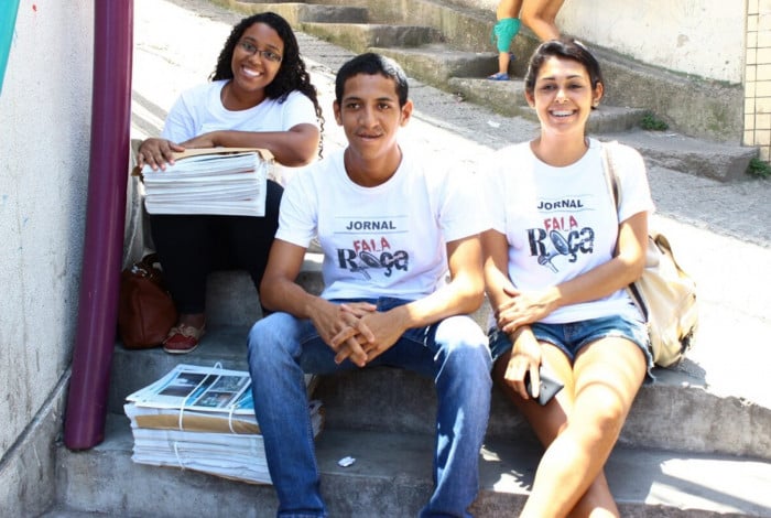 Trio que coordenou o Fala Roça em anos anteriores: Beatriz Calado (esquerda), Michel Silva (centro) e Michele Silva (direita)
