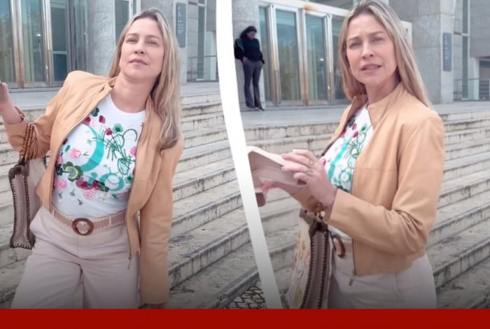 Luana Piovani faz vídeo em protesto após nova audiência em Cascais