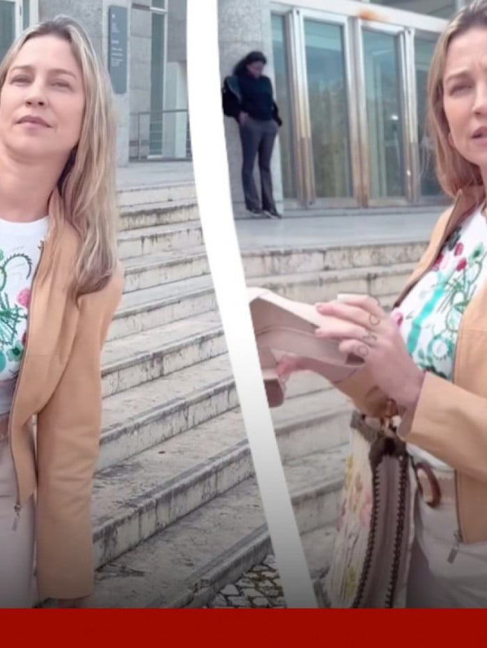 Luana Piovani faz vídeo em protesto após nova audiência em Cascais