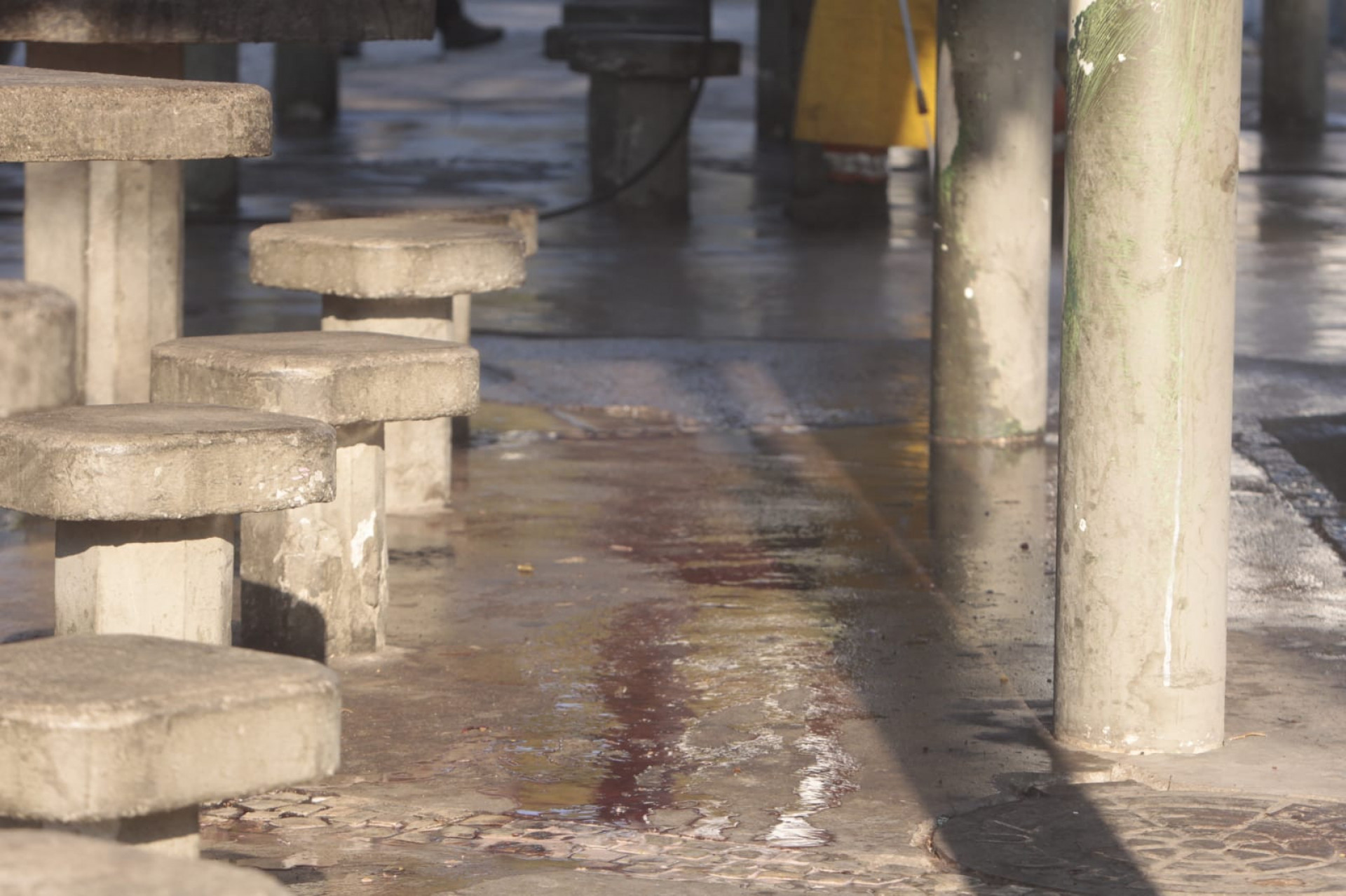 Praça Barão de Drumond, em Vila Isabel, após ataque a tiros que deixou quatro mortos - Reginaldo Pimenta/Agência O Dia