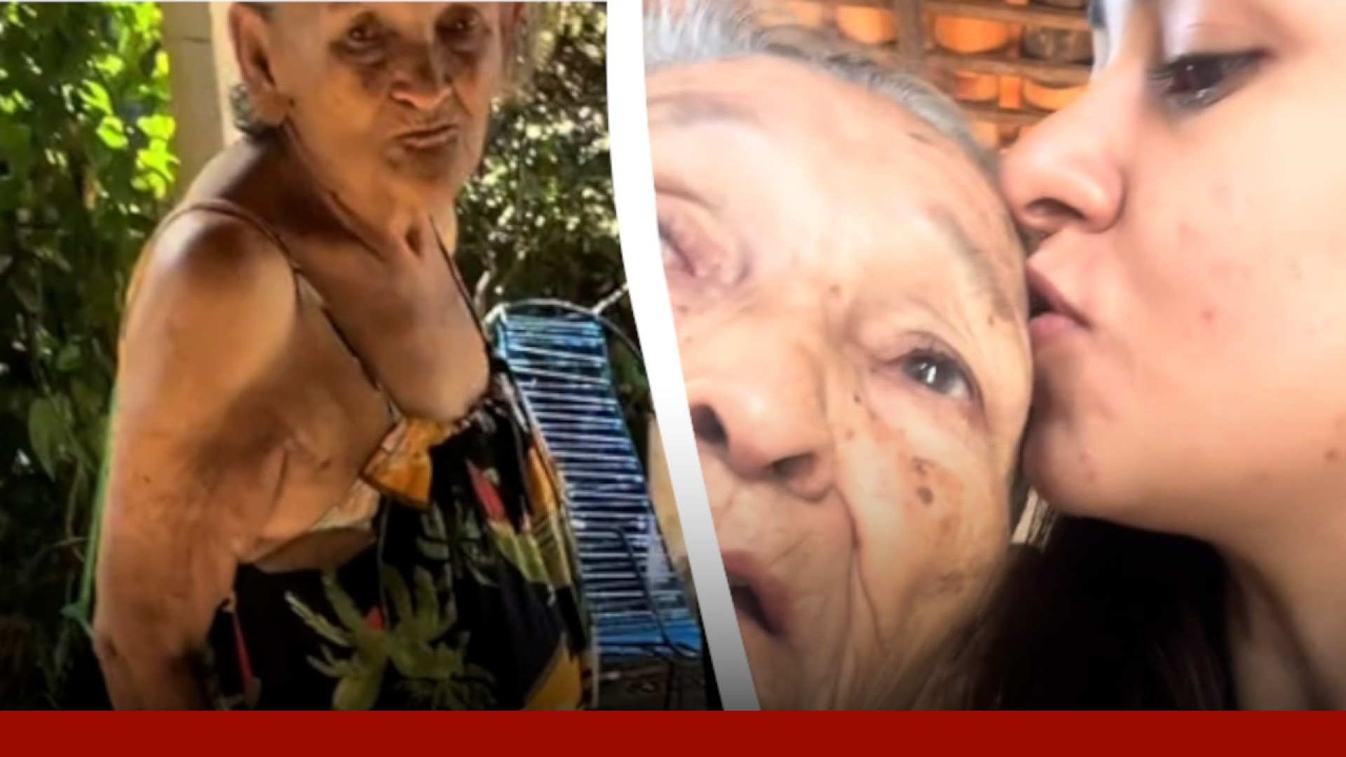 Neta surpreende avó ao presenteá-la com dinheiro
