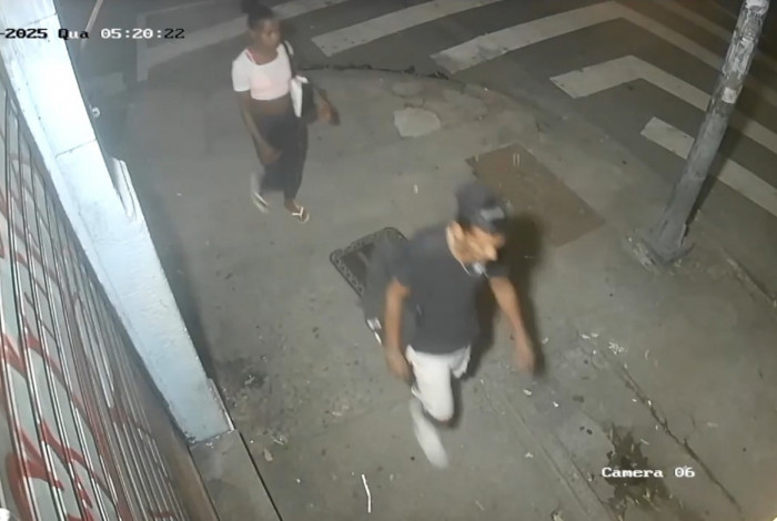 C&acirc;meras flagraram o casal entrando e saindo do restaurante onde a v&iacute;tima foi assassinada