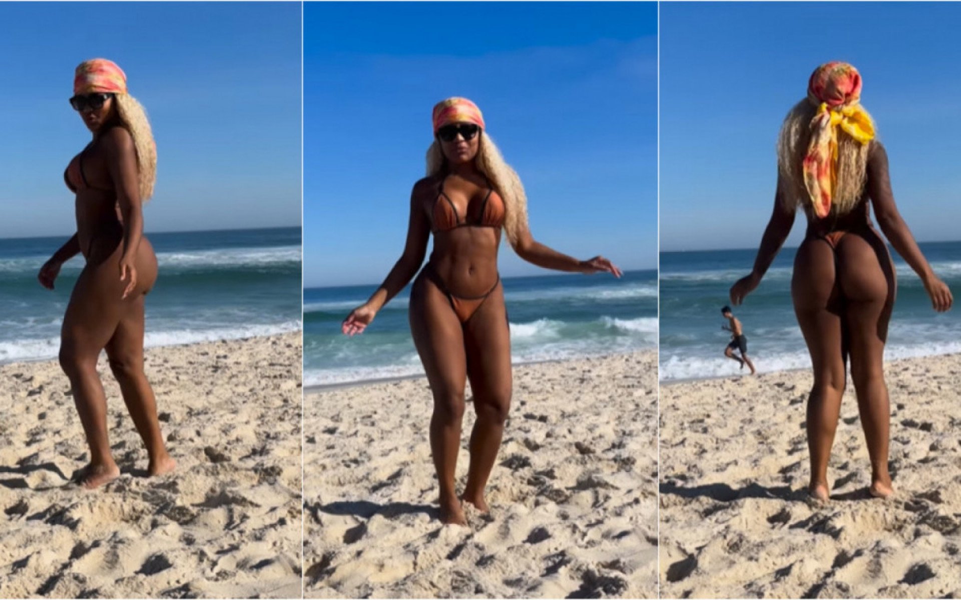 Cari&uacute;cha posa em praia no Rio de Janeiro