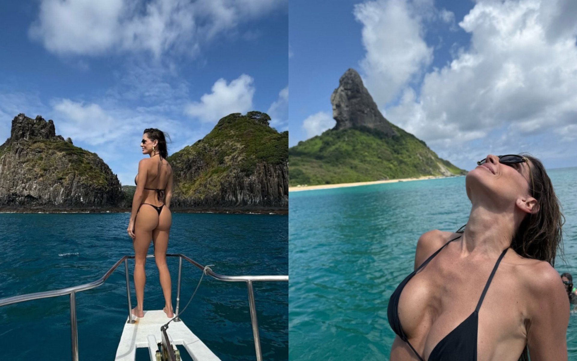 Deborah Secco posa de biqu&iacute;ni e exibe registros em Fernando de Noronha
