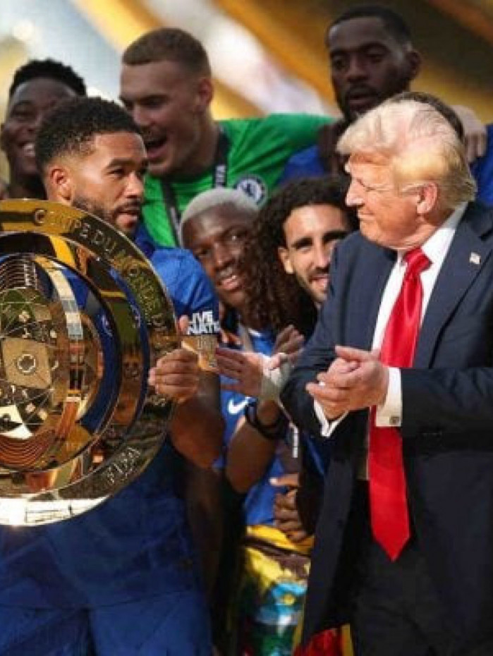 Trof&eacute;u original do Mundial fica com Donald Trump