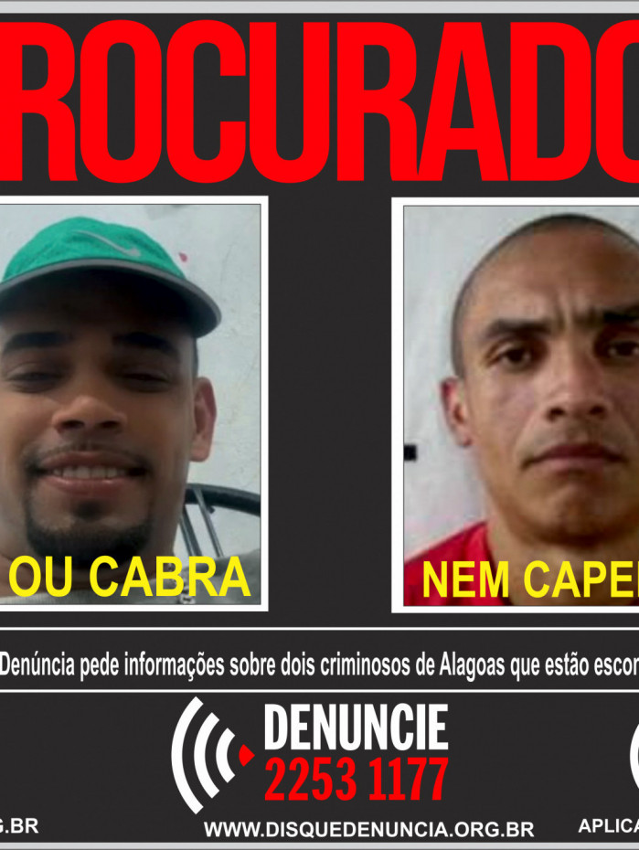 Quem tiver informações sobre a dupla pode avisar ao Disque Denúncia