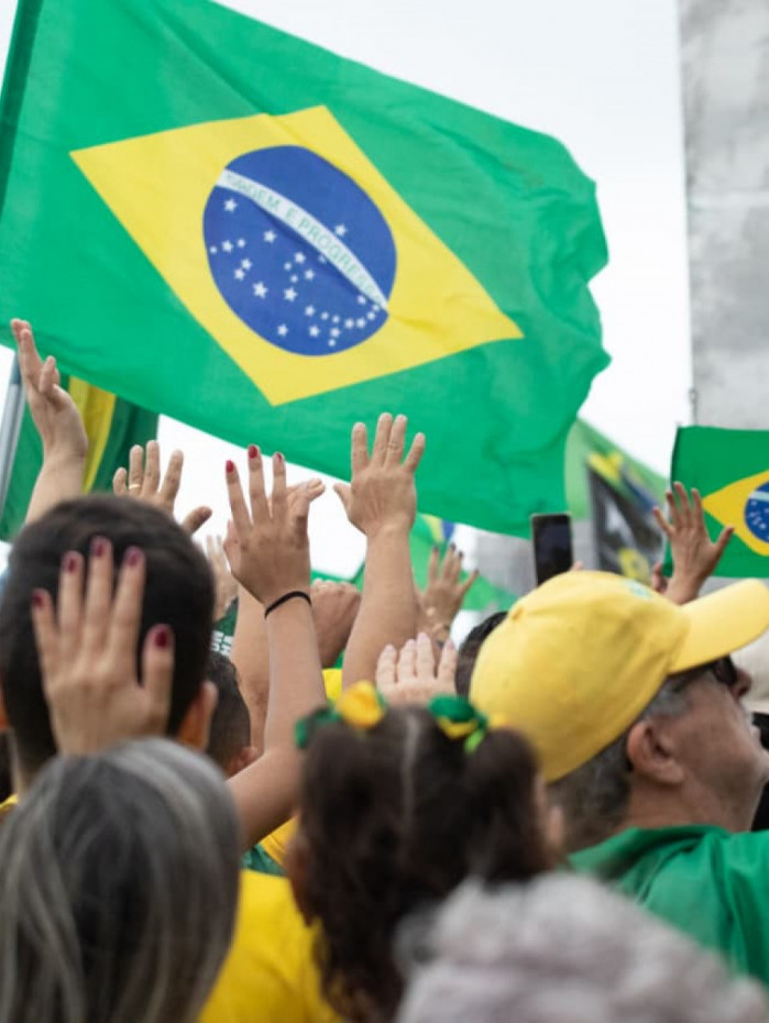 Manifestantes se reuniram em ato a favor do ex-presidente Jair Bolsonaro