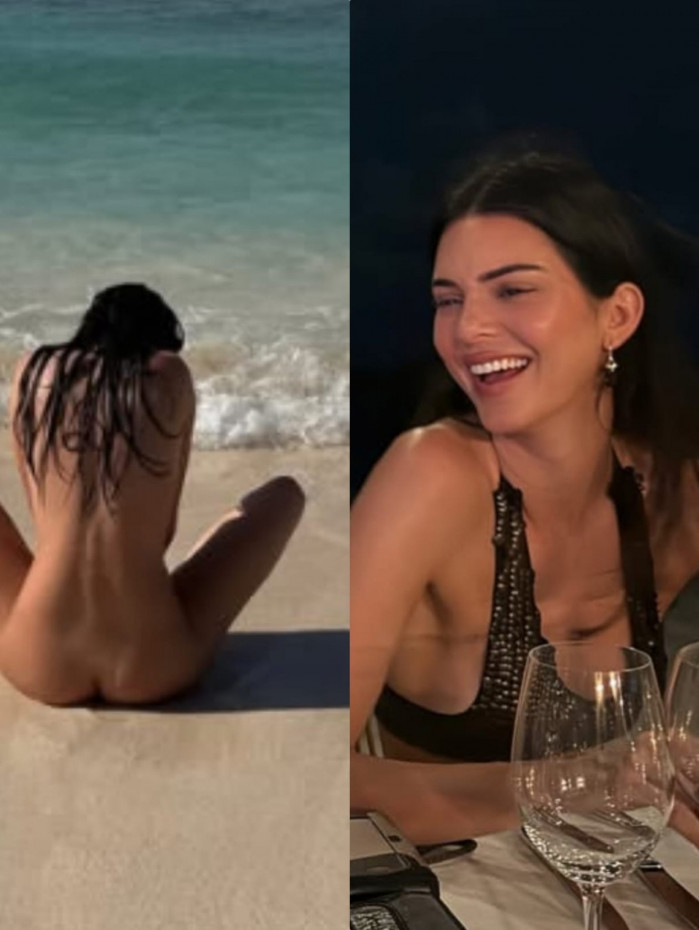 Kendall Jenner impressiona ao posar nua em praia