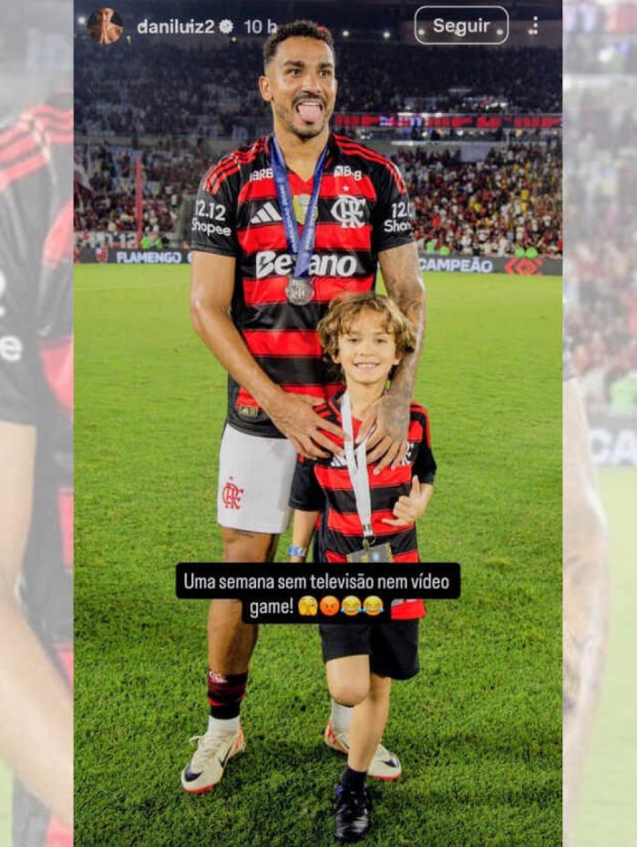 Danilo, do Flamengo, brinca após filho revelar torcida para rival: &#8220;Sem videogame&#8221;