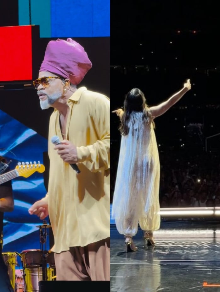 Gilberto Gil divide palco com Ivete Sangalo e Carlinhos Brown na turn&ecirc; 'Tempo Rei'