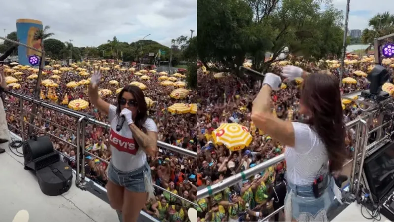 Cantora Lauana Prado faz 'ch&aacute; revela&ccedil;&atilde;o' durante bloco no Ibirapuera