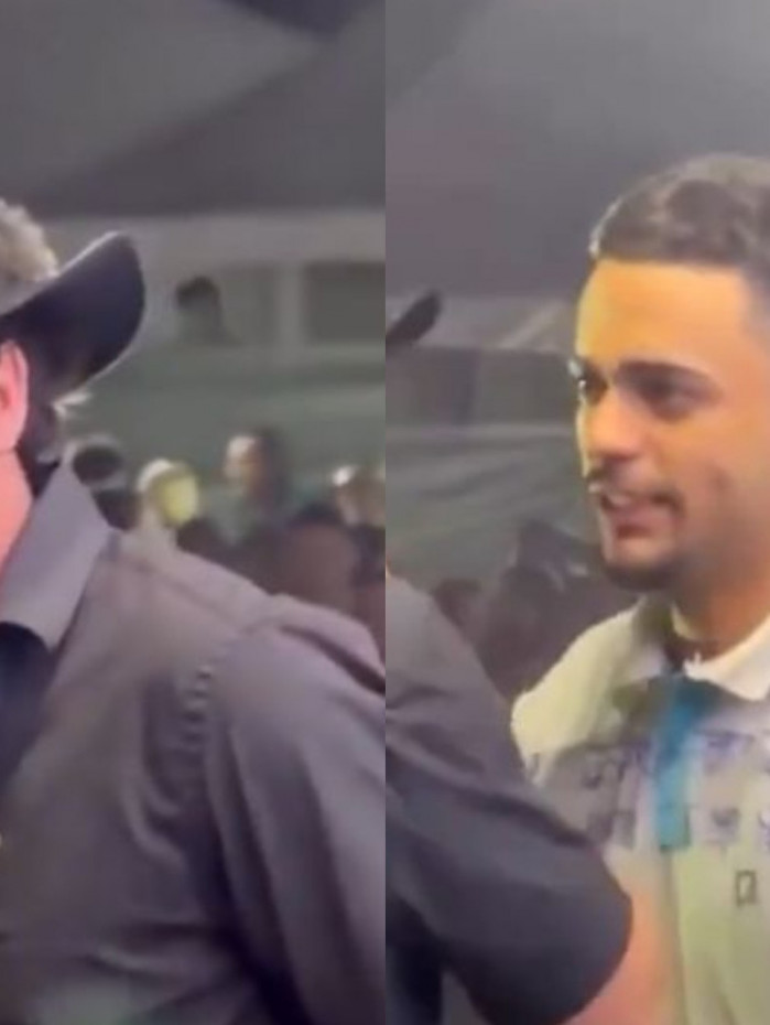 Natanzinho Lima interrompe show por 'amea&ccedil;a' de f&atilde; e seguran&ccedil;a aplica mata-le&atilde;o no palco 
