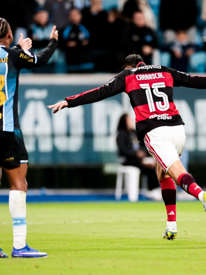 Carrascal foi o &uacute;nico a acertar o gol em vit&oacute;ria do Flamengo sobre o Gr&ecirc;mio