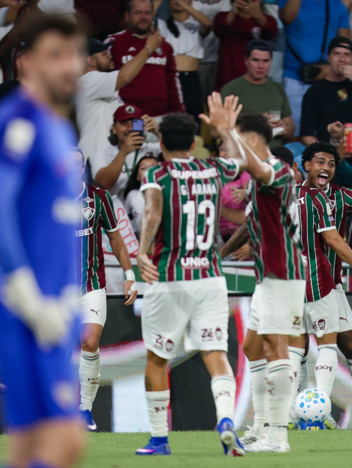 John Kennedy comemora o gol pelo Fluminense contra o S&atilde;o Paulo