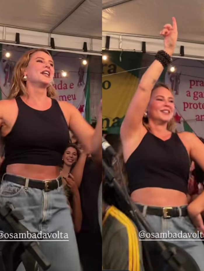 Paolla Oliveira aproveita roda de samba no Rio; assista