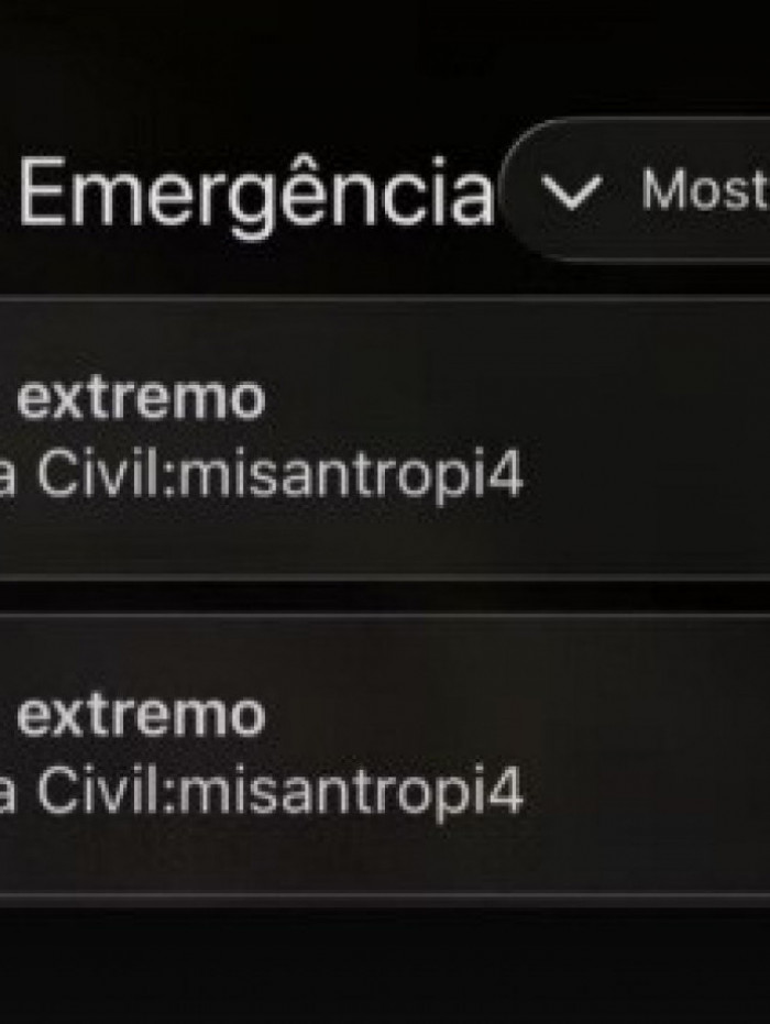 Defesa civil garantiu que era falso o alerta extremo