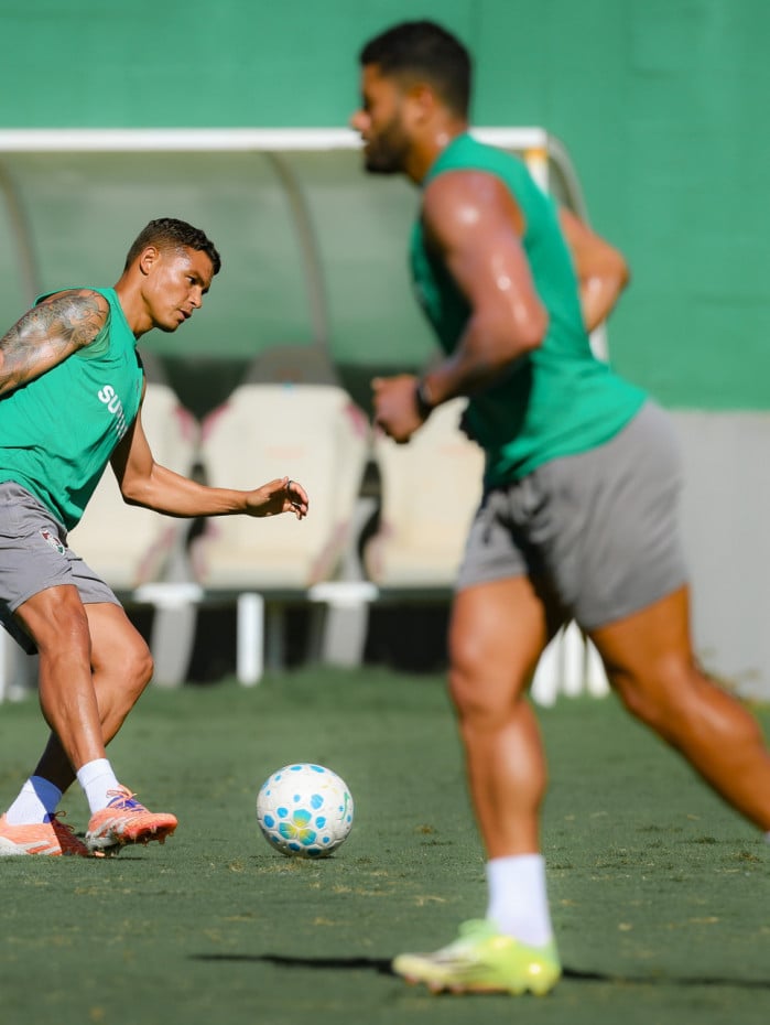 Thiago Silva em treino do Fluminense