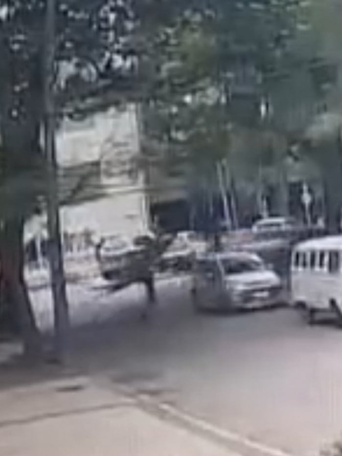 C&acirc;mera de monitoramento flagrou momento em que homem furta o port&atilde;o na Rua Carlos Esmeraldino