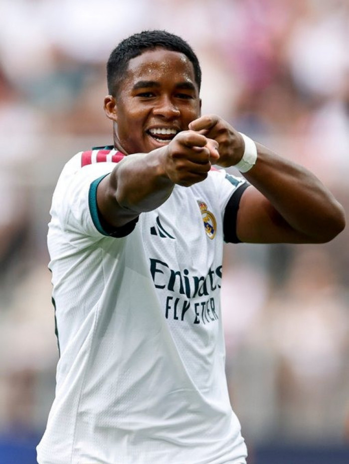 Endrick marcou no primeiro amistoso pelo Real Madrid na pr&eacute;-temporada