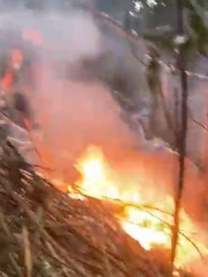 Queda de helic&oacute;ptero causou inc&ecirc;ndio em &aacute;rea de mata na regi&atilde;o da Vista Chinesa