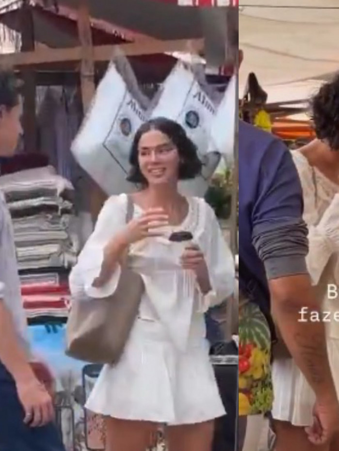 Bruna Marquezine e Shawn Mendes foram vistos juntos em uma feira na Pra&ccedil;a do &Oacute;, na Barra da Tijuca, Zona Oeste do Rio