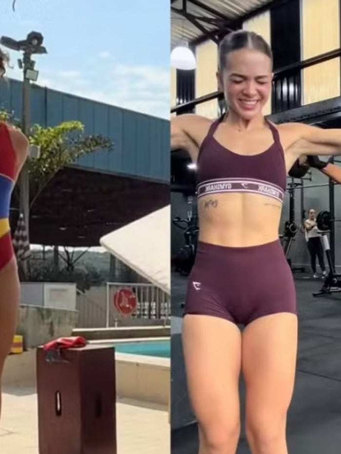 Mel Maia mostra mudan&ccedil;a no corpo em v&iacute;deo de antes e depois