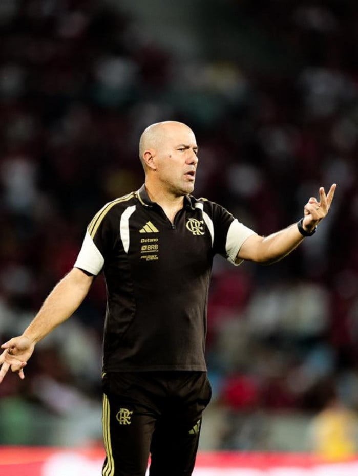 Leonardo Jardim em a&ccedil;&atilde;o durante jogo do Flamengo