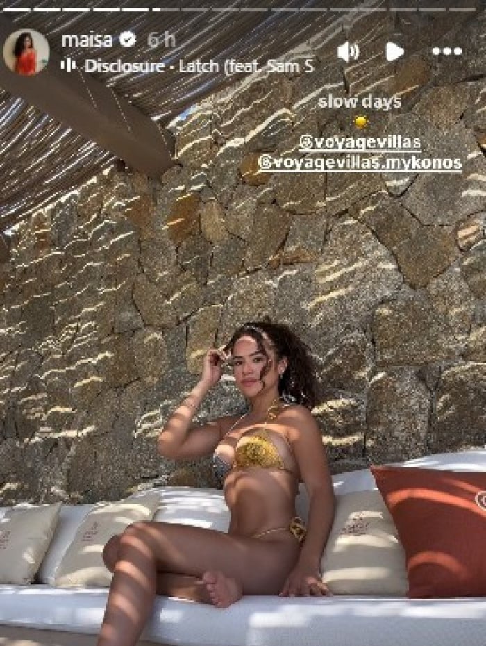 Maisa aproveita momento de descanso na Gr&eacute;cia