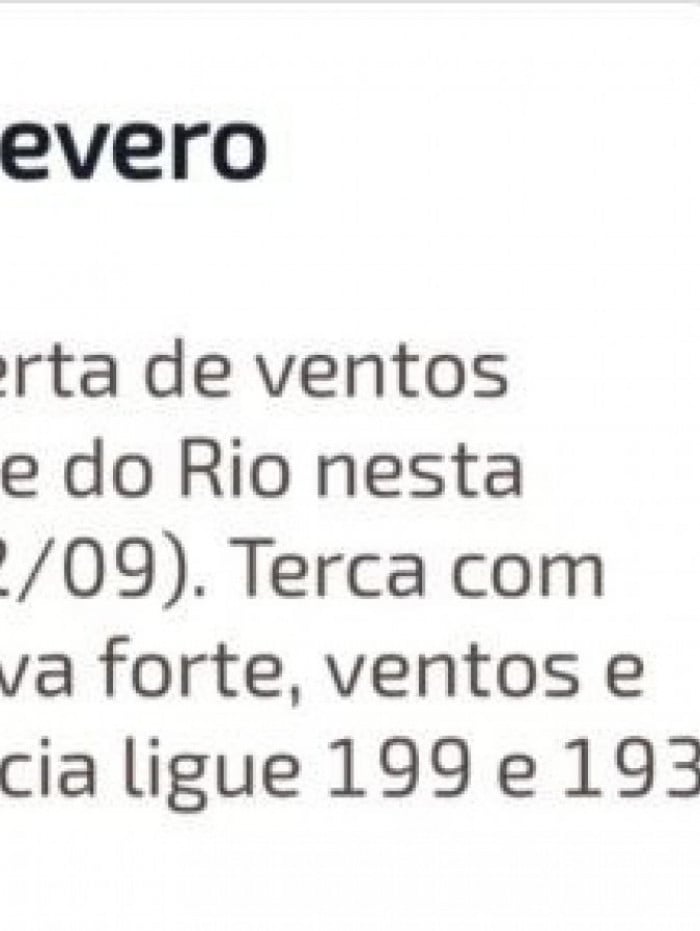 Alerta severo para ventos fortes foi emitido na madrugada