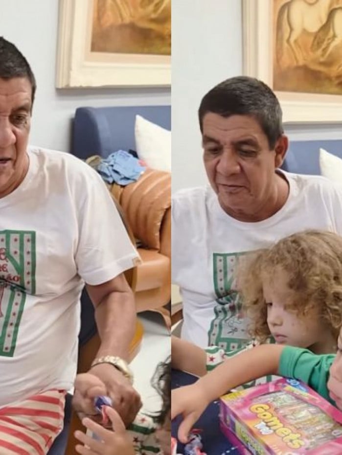 Zeca Pagodinho com os netos