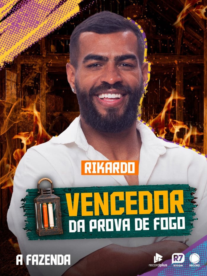 Rikardo Negro venceu a Prova de Fogo de 'A Fazenda 18'