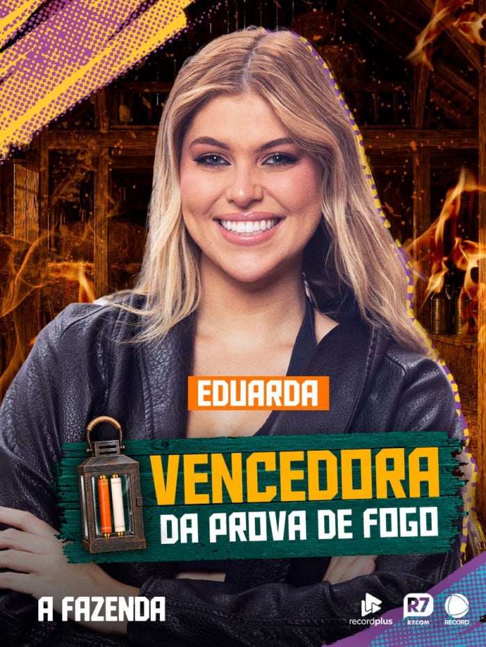 Eduarda conquistou o lampi&atilde;o dos poderes em 'A Fazenda'