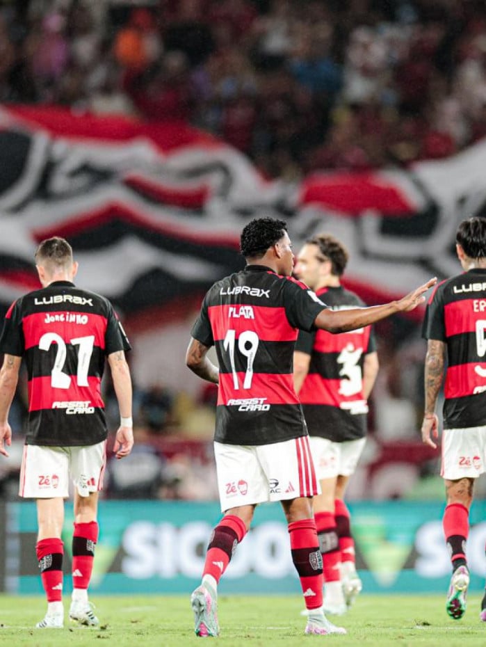 Plata comemora o gol do Flamengo