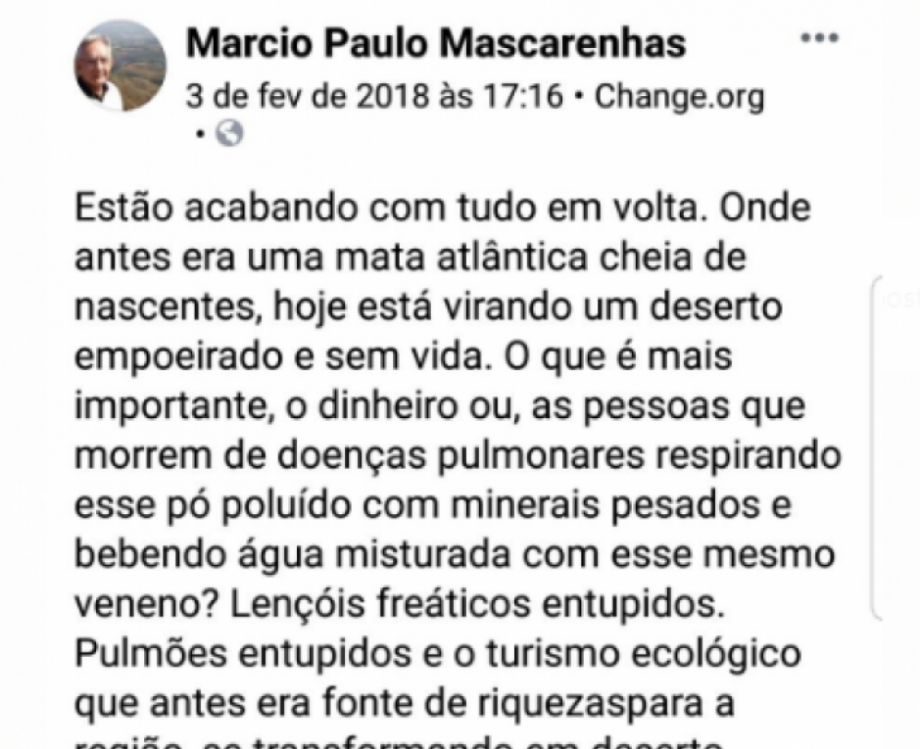 Marcio Paulo Mascarenhas era dono da pousada Nova Est&acirc;ncia, destru&iacute;da ap&oacute;s o rompimento da barragem da Vale