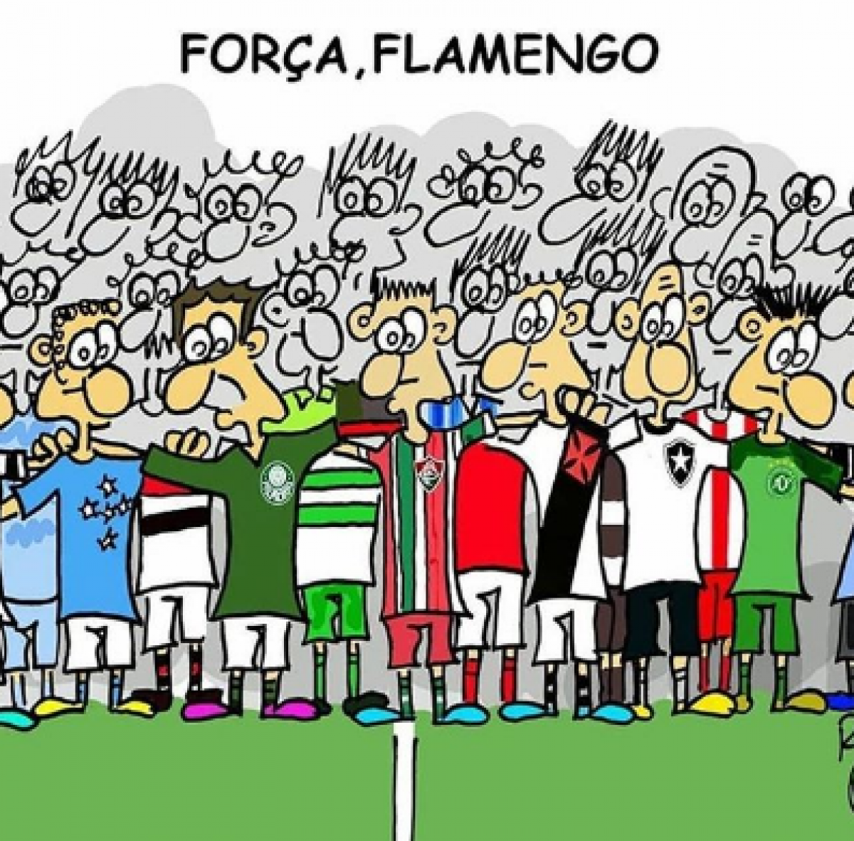 Desenho em homenagem &agrave;s v&iacute;timas do inc&ecirc;ndio no Flamengo