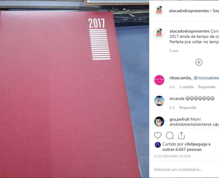 Se voc&ecirc; quiser voltar no tempo, eles oferecem uma agenda de 2017