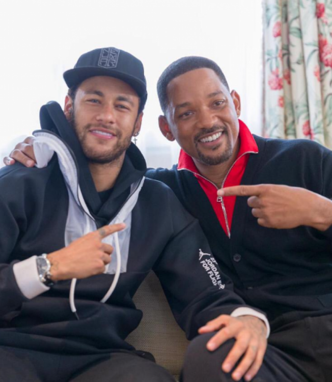 Neymar recebe visita surpresa de Will Smith  - Divulgação 